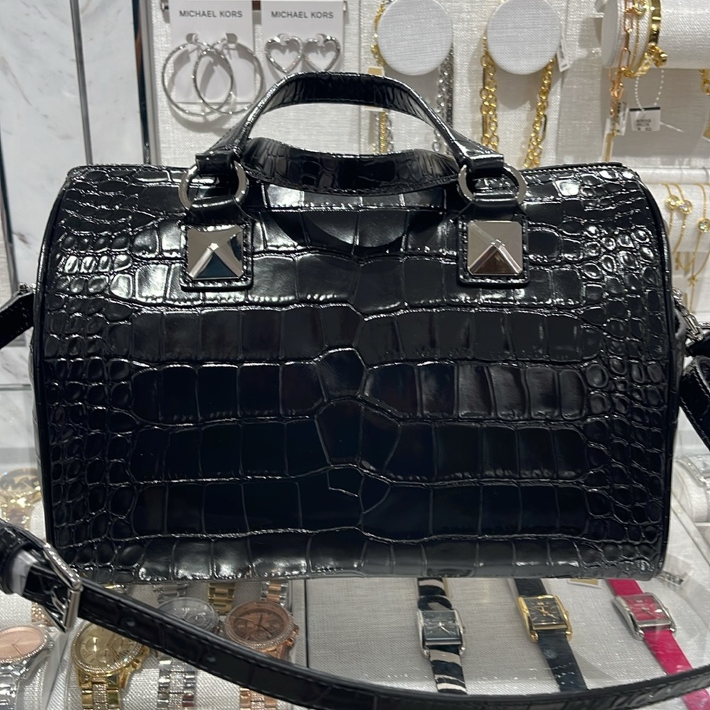 Michael Kors Grayson Medium Crocodile Embossed Leather Satchel
Black 
NWT - Picture 5 of 16